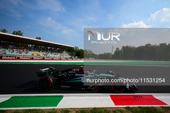 Lewis Hamilton of Mercedes-AMG Petronas F1 Team drives his single-seater during qualifying of the Italian GP, the 16th round of the Formula...