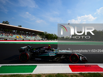 Lewis Hamilton of Mercedes-AMG Petronas F1 Team drives his single-seater during qualifying of the Italian GP, the 16th round of the Formula...