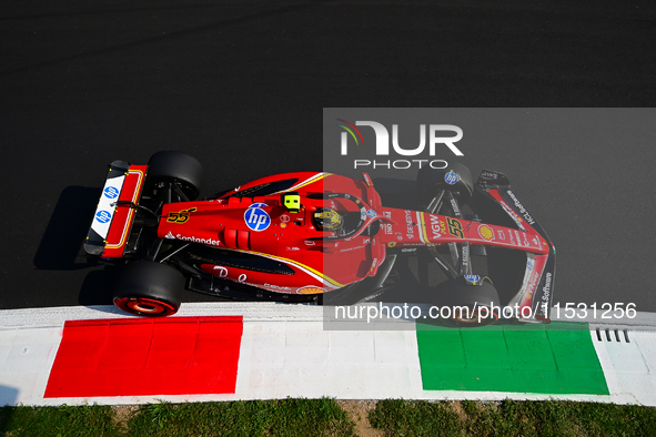 Carlos Sainz of Scuderia Ferrari drives his single-seater during qualifying of the Italian GP, the 16th round of the Formula 1 World Champio...