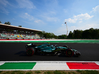 Fernando Alonso of Aston Martin Cognizant F1 Team drives his single-seater during qualifying of the Italian GP, the 16th round of the Formul...