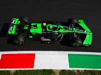 Guanyu Zhou of Stake F1 Team drives his single-seater during qualifying of the Italian GP, the 16th round of the Formula 1 World Championshi...