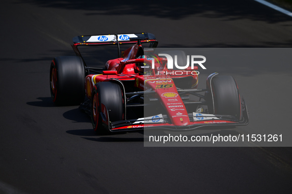 Charles Leclerc of Scuderia Ferrari drives his single-seater during qualifying of the Italian GP, the 16th round of the Formula 1 World Cham...