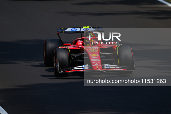 Carlos Sainz of Scuderia Ferrari drives his single-seater during qualifying of the Italian GP, the 16th round of the Formula 1 World Champio...