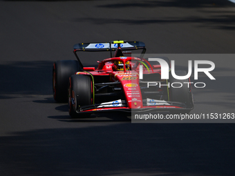 Carlos Sainz of Scuderia Ferrari drives his single-seater during qualifying of the Italian GP, the 16th round of the Formula 1 World Champio...