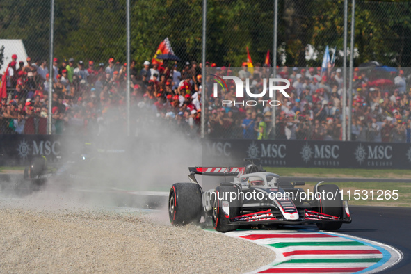 Kevin Magnussen of Denmark drives the (20) MoneyGram Haas F1 Team VF-24 Ferrari during the Formula 1 Pirelli Gran Premio d'Italia 2024 in Mo...