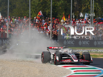 Kevin Magnussen of Denmark drives the (20) MoneyGram Haas F1 Team VF-24 Ferrari during the Formula 1 Pirelli Gran Premio d'Italia 2024 in Mo...