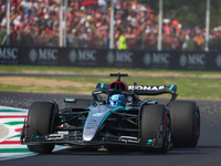 George Russell of the UK drives the (63) Mercedes-AMG Petronas F1 Team F1 W15 E Performance Mercedes during the Formula 1 Pirelli Gran Premi...