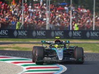 Lewis Hamilton of the UK drives the (44) Mercedes-AMG Petronas F1 Team F1 W15 E Performance Mercedes during the Formula 1 Pirelli Gran Premi...