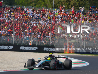 Lewis Hamilton of the UK drives the (44) Mercedes-AMG Petronas F1 Team F1 W15 E Performance Mercedes during the Formula 1 Pirelli Gran Premi...