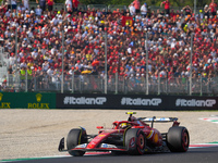 Carlos Sainz Jr. of Spain drives the (55) Scuderia Ferrari SF-24 Ferrari during the Formula 1 Pirelli Gran Premio d'Italia 2024 in Monza, It...