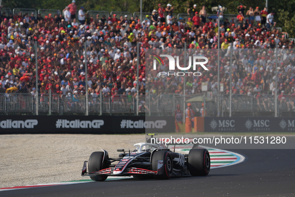 Nico Hulkenberg of Germany drives the (27) MoneyGram Haas F1 Team VF-24 Ferrari during the Formula 1 Pirelli Gran Premio d'Italia 2024 in Mo...