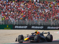 Sergio Perez of Mexico drives the (11) Oracle Red Bull Racing RB20 Honda RBPT during the Formula 1 Pirelli Gran Premio d'Italia 2024 in Monz...