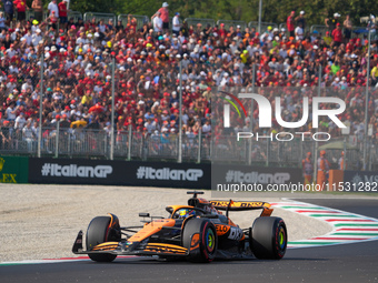 Oscar Piastri of Australia drives the (81) McLaren F1 Team MCL38 Mercedes during the Formula 1 Pirelli Gran Premio d'Italia 2024 in Monza, I...