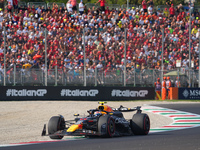 Sergio Perez of Mexico drives the (11) Oracle Red Bull Racing RB20 Honda RBPT during the Formula 1 Pirelli Gran Premio d'Italia 2024 in Monz...