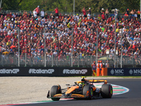 Lando Norris of the UK drives the (4) McLaren F1 Team MCL38 Mercedes during the Formula 1 Pirelli Gran Premio d'Italia 2024 in Monza, Italy,...