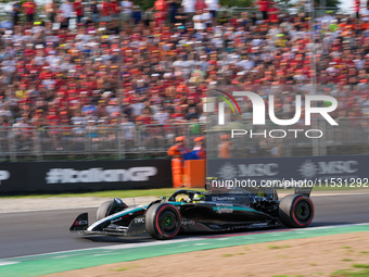 Lewis Hamilton of the UK drives the (44) Mercedes-AMG Petronas F1 Team F1 W15 E Performance Mercedes during the Formula 1 Pirelli Gran Premi...