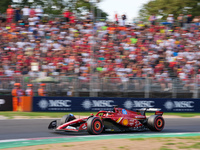 Charles Leclerc of Monaco drives the (16) Scuderia Ferrari SF-24 Ferrari during the Formula 1 Pirelli Gran Premio d'Italia 2024 in Monza, It...