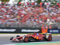 Charles Leclerc of Monaco drives the (16) Scuderia Ferrari SF-24 Ferrari during the Formula 1 Pirelli Gran Premio d'Italia 2024 in Monza, It...