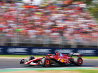 Charles Leclerc of Monaco drives the (16) Scuderia Ferrari SF-24 Ferrari during the Formula 1 Pirelli Gran Premio d'Italia 2024 in Monza, It...