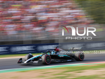 George Russell of the UK drives the (63) Mercedes-AMG Petronas F1 Team F1 W15 E Performance Mercedes during the Formula 1 Pirelli Gran Premi...