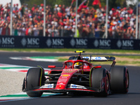 Carlos Sainz Jr. of Spain drives the (55) Scuderia Ferrari SF-24 Ferrari during the Formula 1 Pirelli Gran Premio d'Italia 2024 in Monza, It...