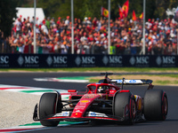 Charles Leclerc of Monaco drives the (16) Scuderia Ferrari SF-24 Ferrari during the Formula 1 Pirelli Gran Premio d'Italia 2024 in Monza, It...