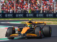 Lando Norris of the UK drives the (4) McLaren F1 Team MCL38 Mercedes during the Formula 1 Pirelli Gran Premio d'Italia 2024 in Monza, Italy,...