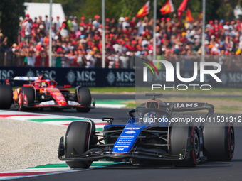 Franco Colapinto of Argentina drives the (43) Williams Racing FW46 Mercedes during the Formula 1 Pirelli Gran Premio d'Italia 2024 in Monza,...