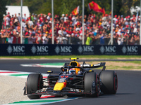 Sergio Perez of Mexico drives the (11) Oracle Red Bull Racing RB20 Honda RBPT during the Formula 1 Pirelli Gran Premio d'Italia 2024 in Monz...