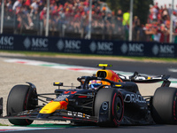 Sergio Perez of Mexico drives the (11) Oracle Red Bull Racing RB20 Honda RBPT during the Formula 1 Pirelli Gran Premio d'Italia 2024 in Monz...