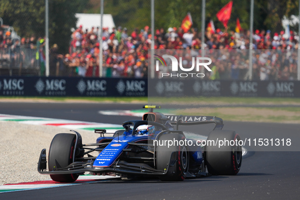 Franco Colapinto of Argentina drives the (43) Williams Racing FW46 Mercedes during the Formula 1 Pirelli Gran Premio d'Italia 2024 in Monza,...