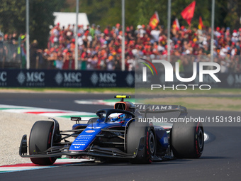 Franco Colapinto of Argentina drives the (43) Williams Racing FW46 Mercedes during the Formula 1 Pirelli Gran Premio d'Italia 2024 in Monza,...