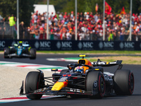 Sergio Perez of Mexico drives the (11) Oracle Red Bull Racing RB20 Honda RBPT during the Formula 1 Pirelli Gran Premio d'Italia 2024 in Monz...