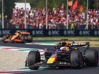 Max Verstappen of the Netherlands drives the Oracle Red Bull Racing RB20 Honda RBPT during the Formula 1 Pirelli Gran Premio d'Italia 2024 i...