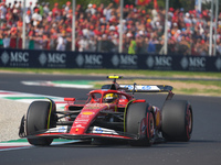 Carlos Sainz Jr. of Spain drives the (55) Scuderia Ferrari SF-24 Ferrari during the Formula 1 Pirelli Gran Premio d'Italia 2024 in Monza, It...