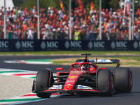 Charles Leclerc of Monaco drives the (16) Scuderia Ferrari SF-24 Ferrari during the Formula 1 Pirelli Gran Premio d'Italia 2024 in Monza, It...