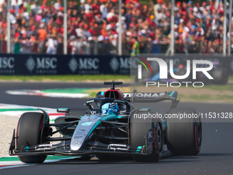 George Russell of the UK drives the (63) Mercedes-AMG Petronas F1 Team F1 W15 E Performance Mercedes during the Formula 1 Pirelli Gran Premi...