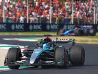 George Russell of the UK drives the (63) Mercedes-AMG Petronas F1 Team F1 W15 E Performance Mercedes during the Formula 1 Pirelli Gran Premi...