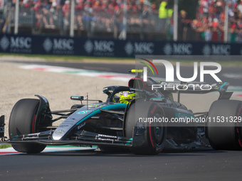 Lewis Hamilton of the UK drives the (44) Mercedes-AMG Petronas F1 Team F1 W15 E Performance Mercedes during the Formula 1 Pirelli Gran Premi...