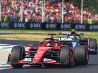 Charles Leclerc of Monaco drives the (16) Scuderia Ferrari SF-24 Ferrari during the Formula 1 Pirelli Gran Premio d'Italia 2024 in Monza, It...