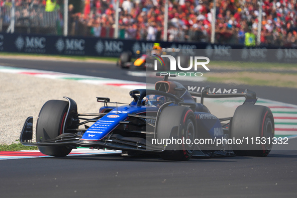 Alexander Albon of Thailand drives the (23) Williams Racing FW46 Mercedes during the Formula 1 Pirelli Gran Premio d'Italia 2024 in Monza, I...