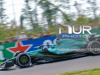 Fernando Alonso of Spain drives the (14) Aston Martin Aramco F1 Team AMR24 during the FP3 of the Formula 1 Pirelli Gran Premio d'Italia 2024...