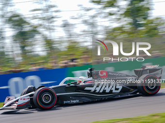 Kevin Magnussen of Denmark drives the (20) MoneyGram Haas F1 Team VF-24 during the FP3 of the Formula 1 Pirelli Gran Premio d'Italia 2024 in...