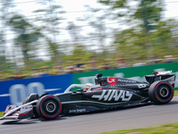 Kevin Magnussen of Denmark drives the (20) MoneyGram Haas F1 Team VF-24 during the FP3 of the Formula 1 Pirelli Gran Premio d'Italia 2024 in...