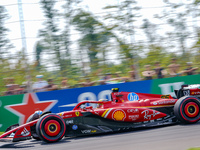 Carlos Sainz of Spain drives the (55) Scuderia Ferrari SF-24 during the FP3 of the Formula 1 Pirelli Gran Premio d'Italia 2024 in Monza, Ita...