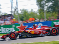 Charles Leclerc of Monaco drives the (16) Scuderia Ferrari SF-24 during the FP3 of the Formula 1 Pirelli Gran Premio d'Italia 2024 in Monza,...