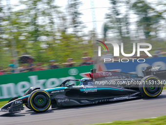 George Russell of the United Kingdom drives the (63) Mercedes-AMG PETRONAS F1 Team W15 during the FP3 of the Formula 1 Pirelli Gran Premio d...