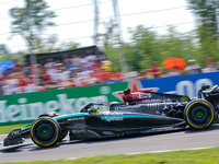 Lewis Hamilton of the United Kingdom drives the (44) Mercedes-AMG PETRONAS F1 Team W15 during FP3 of the Formula 1 Pirelli Gran Premio d'Ita...