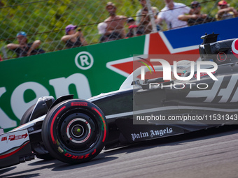 Kevin Magnussen of Denmark drives the (20) MoneyGram Haas F1 Team VF-24 during the FP3 of the Formula 1 Pirelli Gran Premio d'Italia 2024 in...