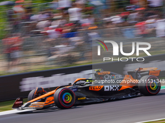 Lando Norris of the United Kingdom drives the (04) McLaren F1 Team MCL38 during FP3 of the Formula 1 Pirelli Gran Premio d'Italia 2024 in Mo...